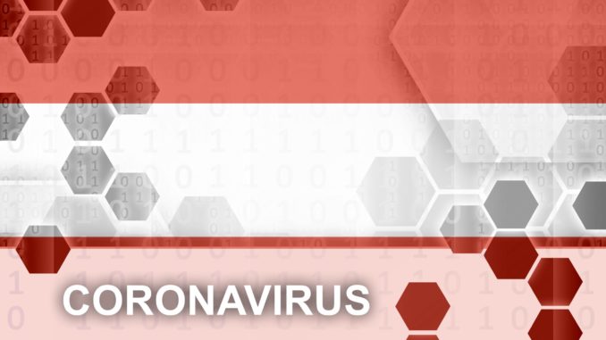 Austria flag and futuristic digital abstract composition with Coronavirus inscription. Covid-19 outbreak concept Österreich - Bild: Mehaniq via Twenty20
