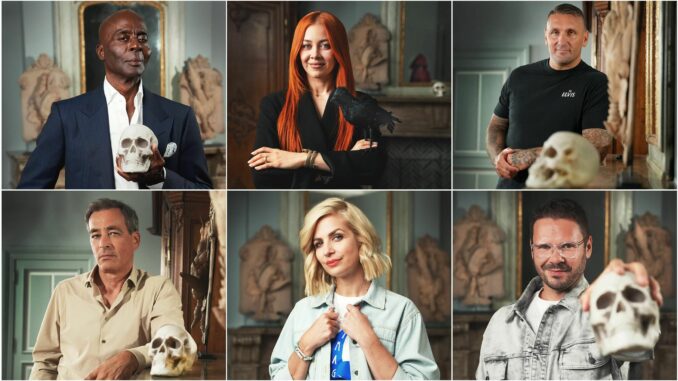 Die Verräter - Vertraue Niemandem! Halloween-Special Bruce Darnell, Oana Nechiti, Kevin Kuske - (unten v.l.) Jan Sosniok, Susan Sideropoulos und Thomas Drechsel (über RTL / Stefan Gregorowius)