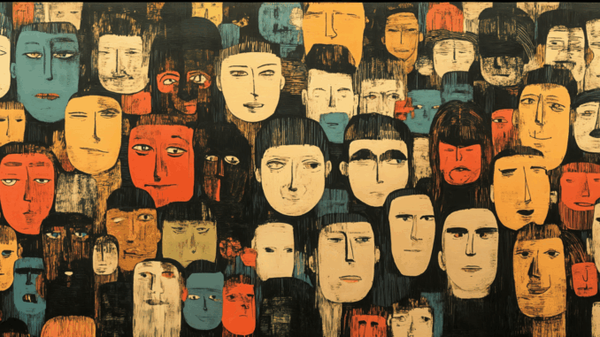 Gesichter (über Magenta)